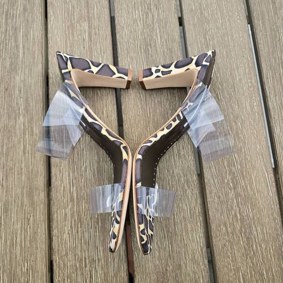 Manolo Blahnik High‎ Heel Sandals Women's Size 9.5B Black Leopard Print Slip On - Picture 6 of 9